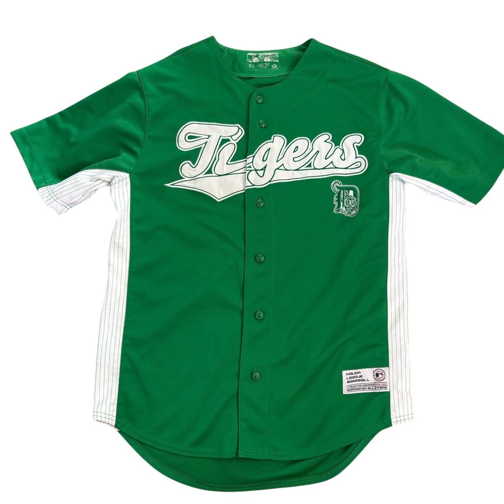 MLB Detroit Tigers Green True Fan Series Baseball Jersey Mens Medium St Patricks